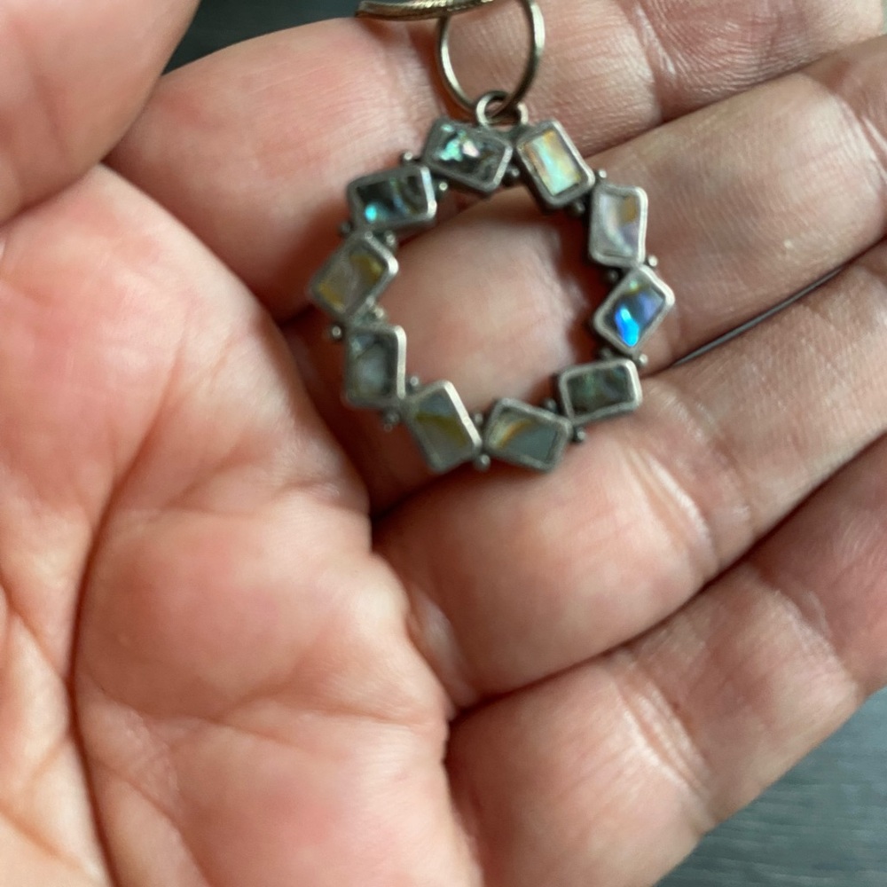 Sterling Silver   Mexico Circle Pendant  with silvertone chain